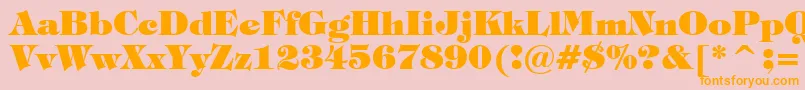 TiffanyHeavyBt-Schriftart – Orangefarbene Schriften auf rosa Hintergrund