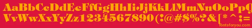 TiffanyHeavyBt Font – Orange Fonts on Red Background