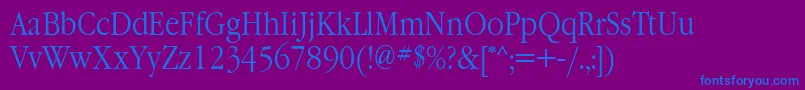 GaramondnarrowettNormal Font – Blue Fonts on Purple Background