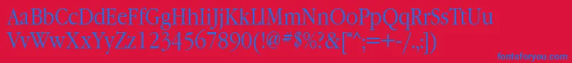 GaramondnarrowettNormal Font – Blue Fonts on Red Background