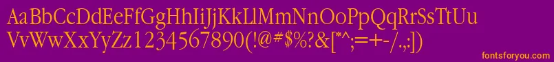 GaramondnarrowettNormal-Schriftart – Orangefarbene Schriften auf violettem Hintergrund