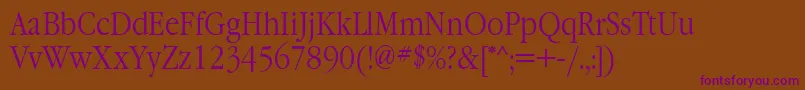 GaramondnarrowettNormal Font – Purple Fonts on Brown Background