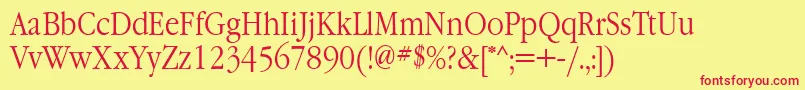GaramondnarrowettNormal Font – Red Fonts on Yellow Background