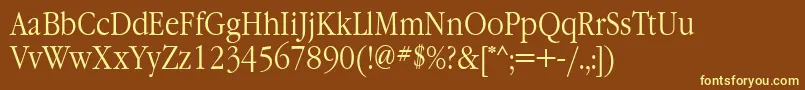 GaramondnarrowettNormal Font – Yellow Fonts on Brown Background