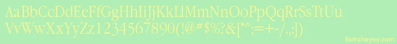 GaramondnarrowettNormal Font – Yellow Fonts on Green Background