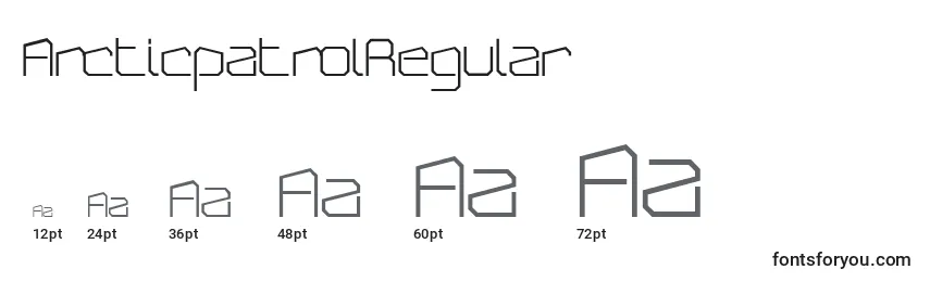 Размеры шрифта ArcticpatrolRegular