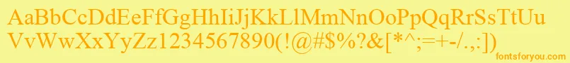 Timesk Font – Orange Fonts on Yellow Background