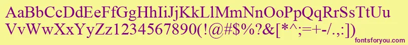Timesk Font – Purple Fonts on Yellow Background