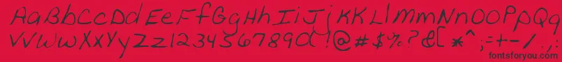 PeanutRegular-Schriftart – Schwarze Schriften auf rotem Hintergrund