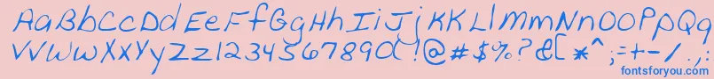 フォントPeanutRegular – ピンクの背景に青い文字