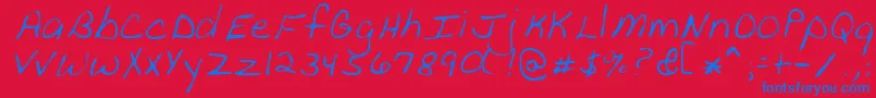 PeanutRegular Font – Blue Fonts on Red Background