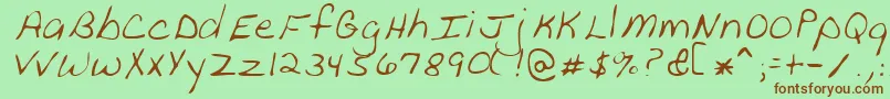 PeanutRegular Font – Brown Fonts on Green Background