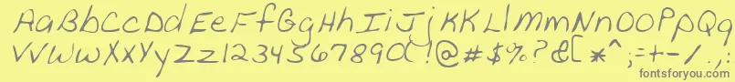 PeanutRegular Font – Gray Fonts on Yellow Background