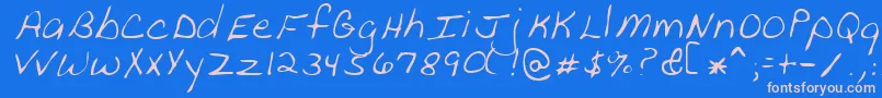 フォントPeanutRegular – ピンクの文字、青い背景