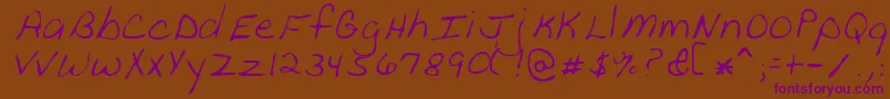 PeanutRegular Font – Purple Fonts on Brown Background