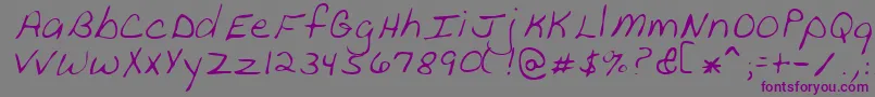 PeanutRegular-fontti – violetit fontit harmaalla taustalla