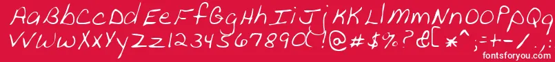 フォントPeanutRegular – 赤い背景に白い文字