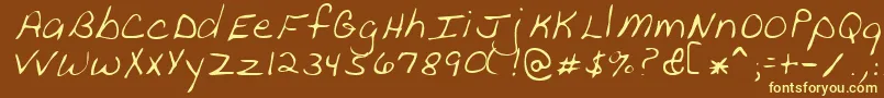 PeanutRegular Font – Yellow Fonts on Brown Background