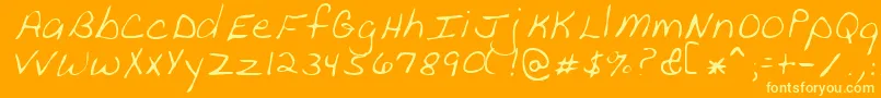 PeanutRegular-Schriftart – Gelbe Schriften auf orangefarbenem Hintergrund