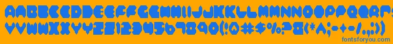 FeldercarbCondensed Font – Blue Fonts on Orange Background