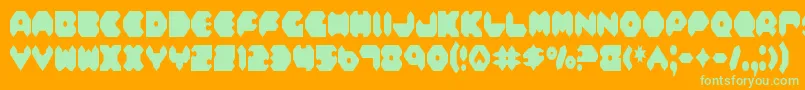FeldercarbCondensed Font – Green Fonts on Orange Background