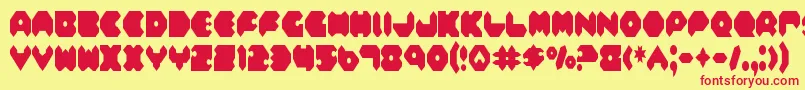 FeldercarbCondensed-fontti – punaiset fontit keltaisella taustalla
