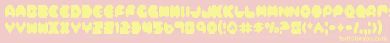 Police FeldercarbCondensed – polices jaunes sur fond rose