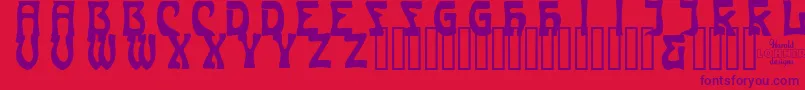 CarmenCapsinside Font – Purple Fonts on Red Background