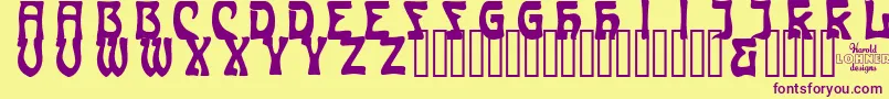 CarmenCapsinside Font – Purple Fonts on Yellow Background