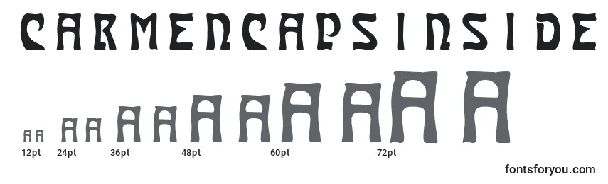 CarmenCapsinside Font Sizes