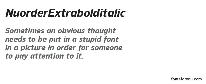 Review of the NuorderExtrabolditalic Font