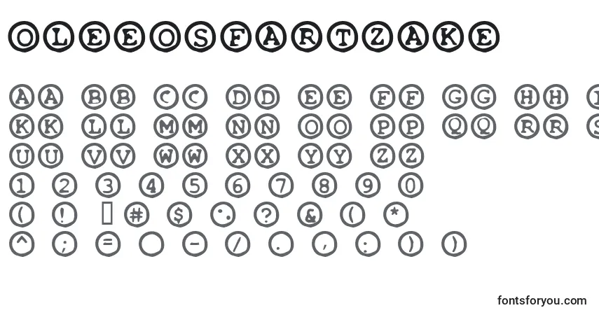 Шрифт OleeosFartzake – алфавит, цифры, специальные символы