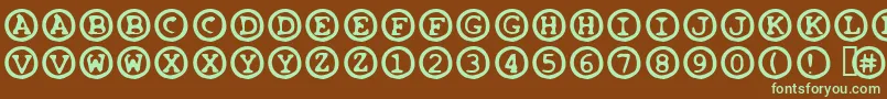 OleeosFartzake Font – Green Fonts on Brown Background