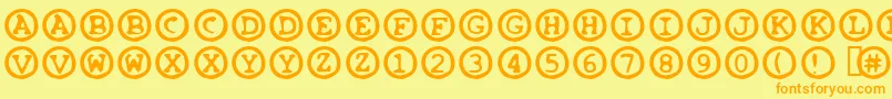 OleeosFartzake Font – Orange Fonts on Yellow Background