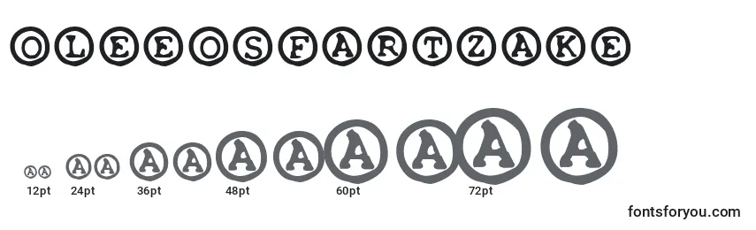 OleeosFartzake Font Sizes