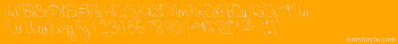 Fairtrade53RegularTtcon-Schriftart – Rosa Schriften auf orangefarbenem Hintergrund