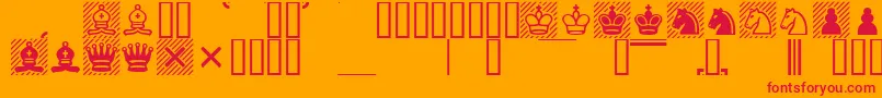 ChessCases-fontti – punaiset fontit oranssilla taustalla