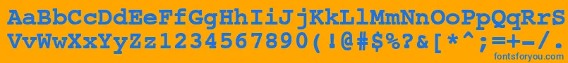 NtcouriervkBoldoblique Font – Blue Fonts on Orange Background