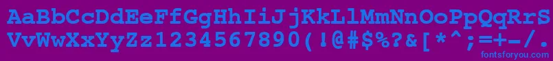 フォントNtcouriervkBoldoblique – 紫色の背景に青い文字