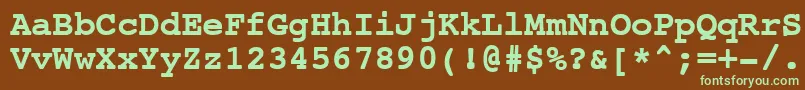 Шрифт NtcouriervkBoldoblique – зелёные шрифты на коричневом фоне