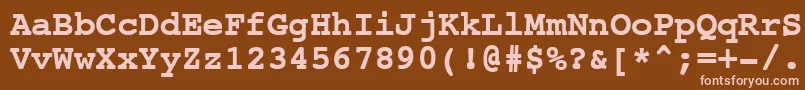 Шрифт NtcouriervkBoldoblique – розовые шрифты на коричневом фоне