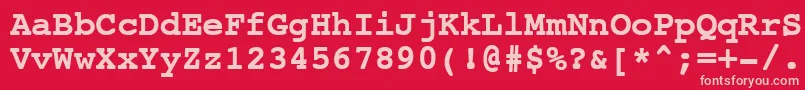 フォントNtcouriervkBoldoblique – 赤い背景にピンクのフォント