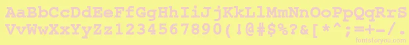 NtcouriervkBoldoblique Font – Pink Fonts on Yellow Background