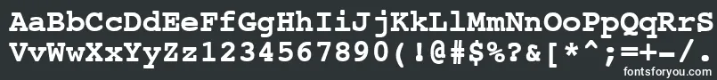 Шрифт NtcouriervkBoldoblique – белые шрифты на чёрном фоне