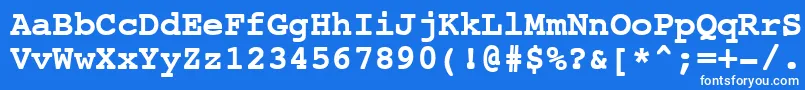 Czcionka NtcouriervkBoldoblique – białe czcionki na niebieskim tle