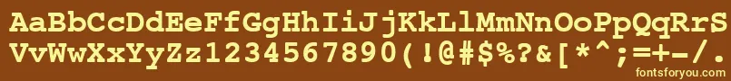 Шрифт NtcouriervkBoldoblique – жёлтые шрифты на коричневом фоне