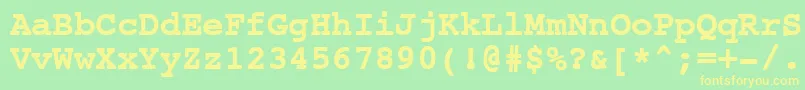 NtcouriervkBoldoblique Font – Yellow Fonts on Green Background