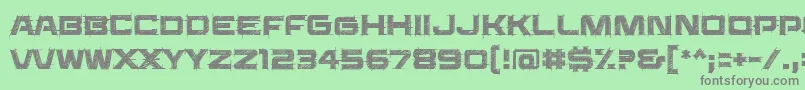 Saucerbb-fontti – harmaat kirjasimet vihreällä taustalla