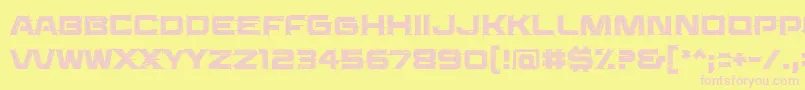 Saucerbb-fontti – vaaleanpunaiset fontit keltaisella taustalla