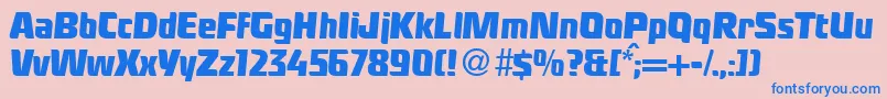 LadykillerRegularDb Font – Blue Fonts on Pink Background